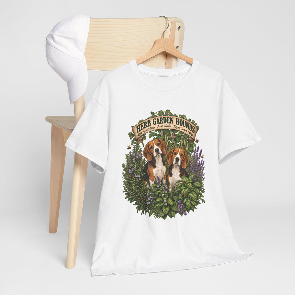 Herb Garden Hounds T-Shirt — Beagle Floral Gardening Tee