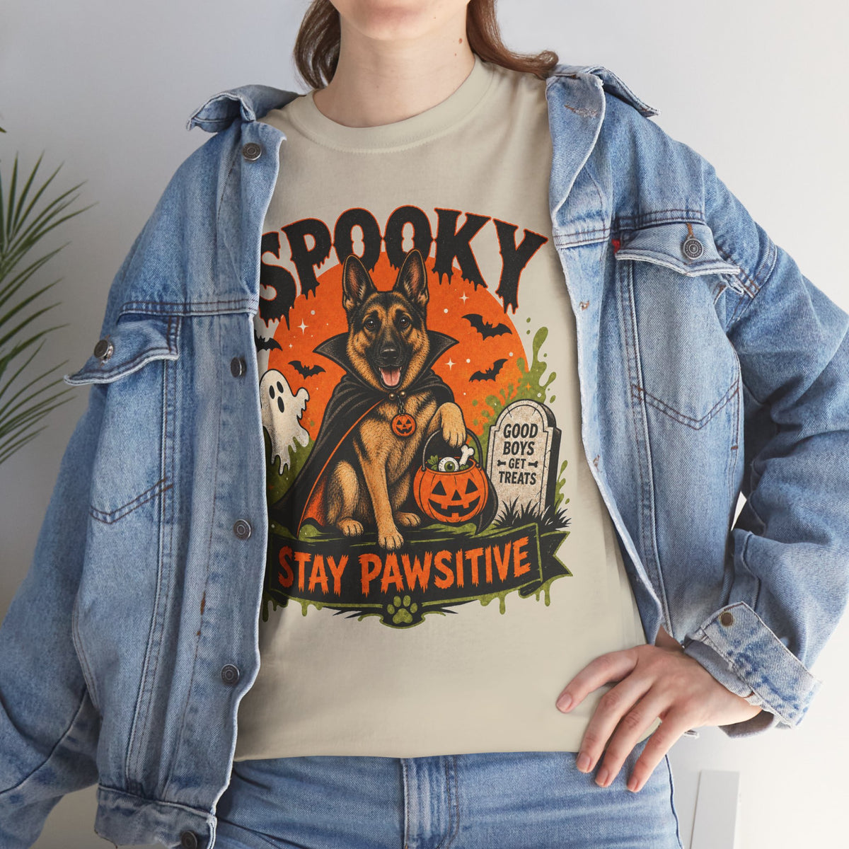 Spooky Stay Pawsitive Unisex T-Shirt