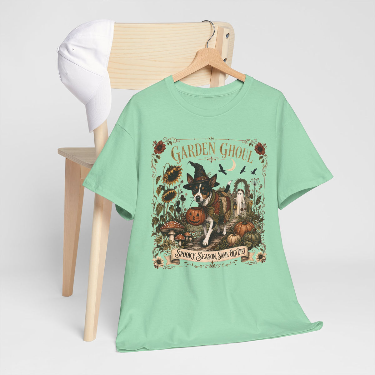 Garden Ghoul Spooky Season Same Old Dirt Unisex T-Shirt Rat Terrier