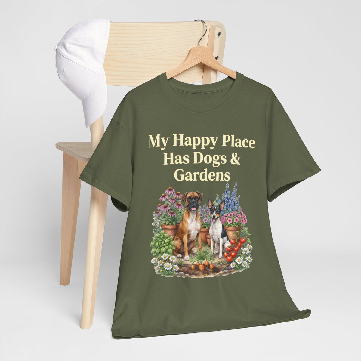 My Happy Place Has Dogs & Gardens Unisex T-Shirt