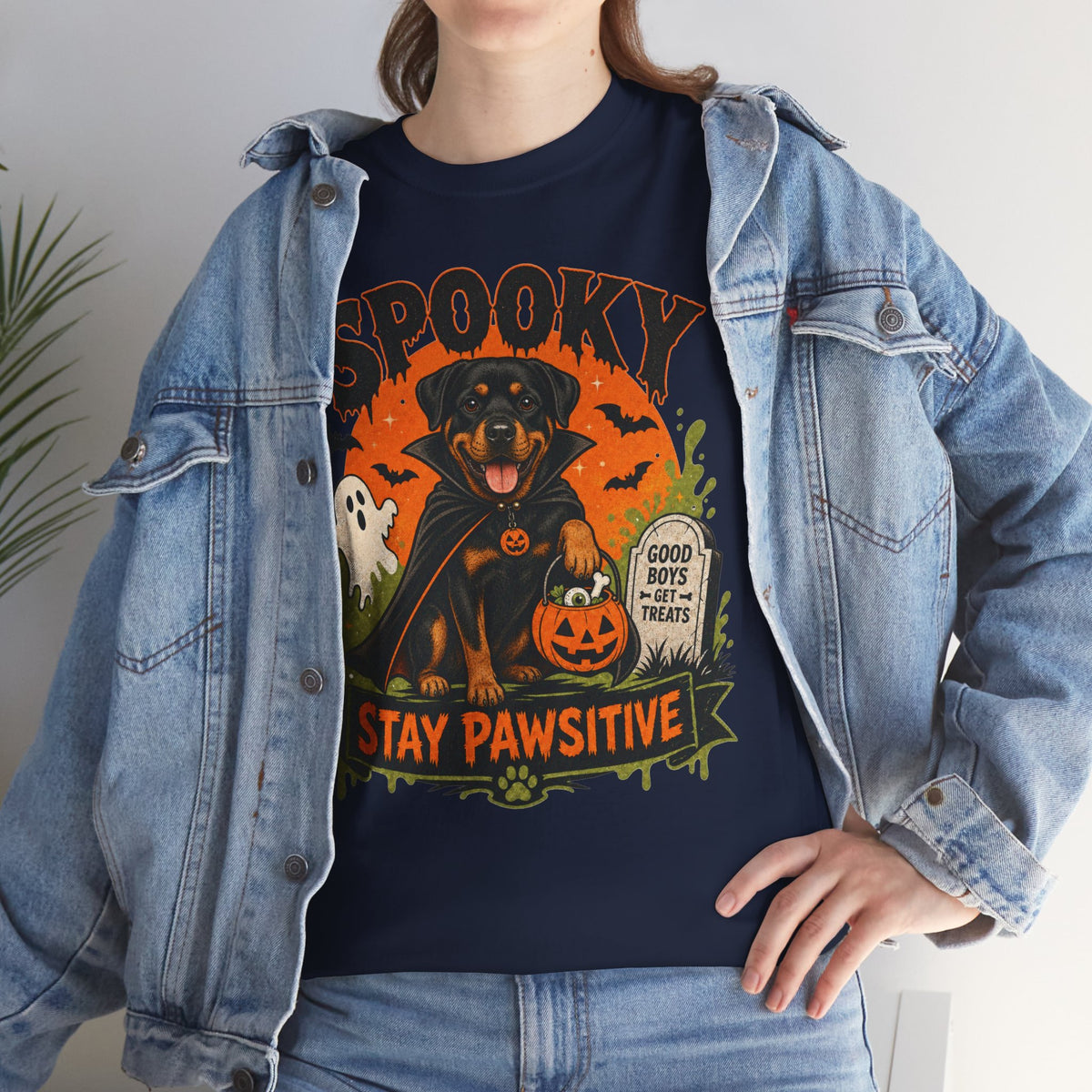 Spooky Stay Pawsitive Unisex T-Shirt
