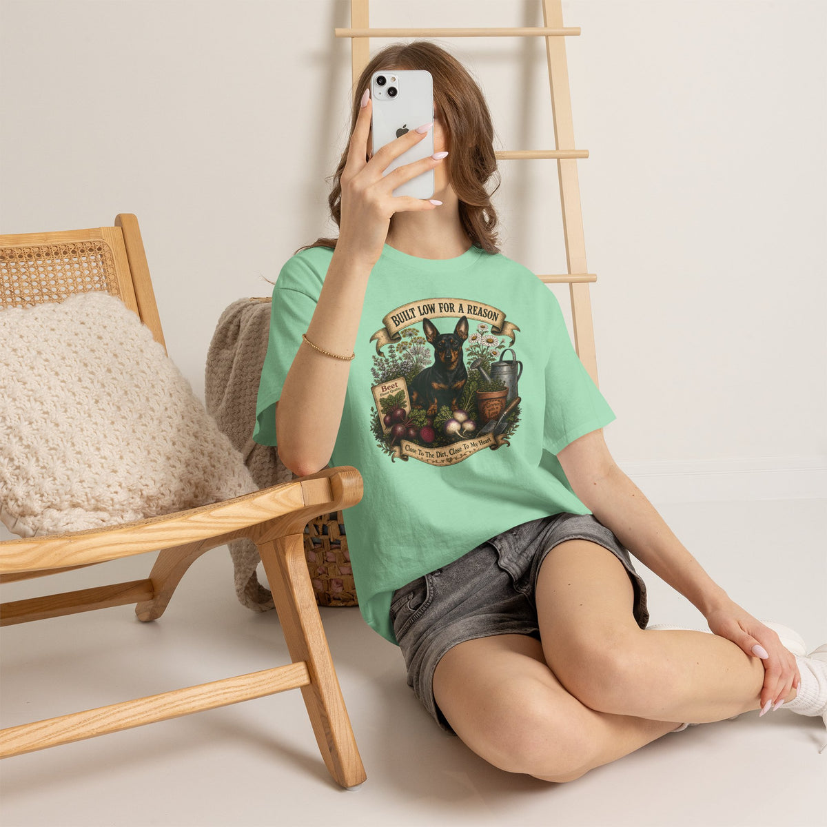 Built Low For A Reason Dachshund T-Shirt - Gardening & Dog Lover Tee