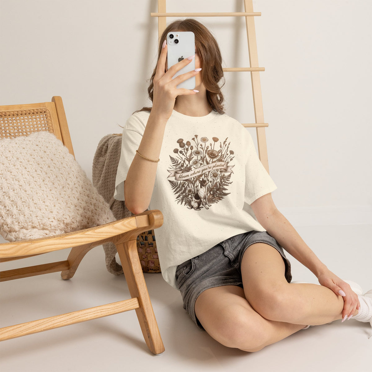 ‘Bloom Where You’re Planted’ Floral T‑Shirt