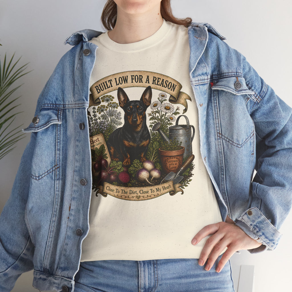 Built Low For A Reason Dachshund T-Shirt - Gardening & Dog Lover Tee