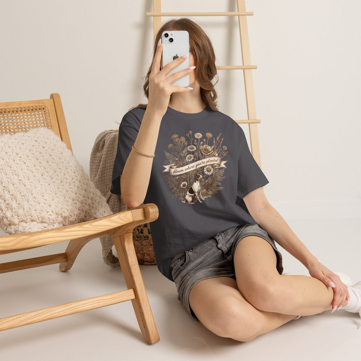 ‘Bloom Where You’re Planted’ Floral T‑Shirt