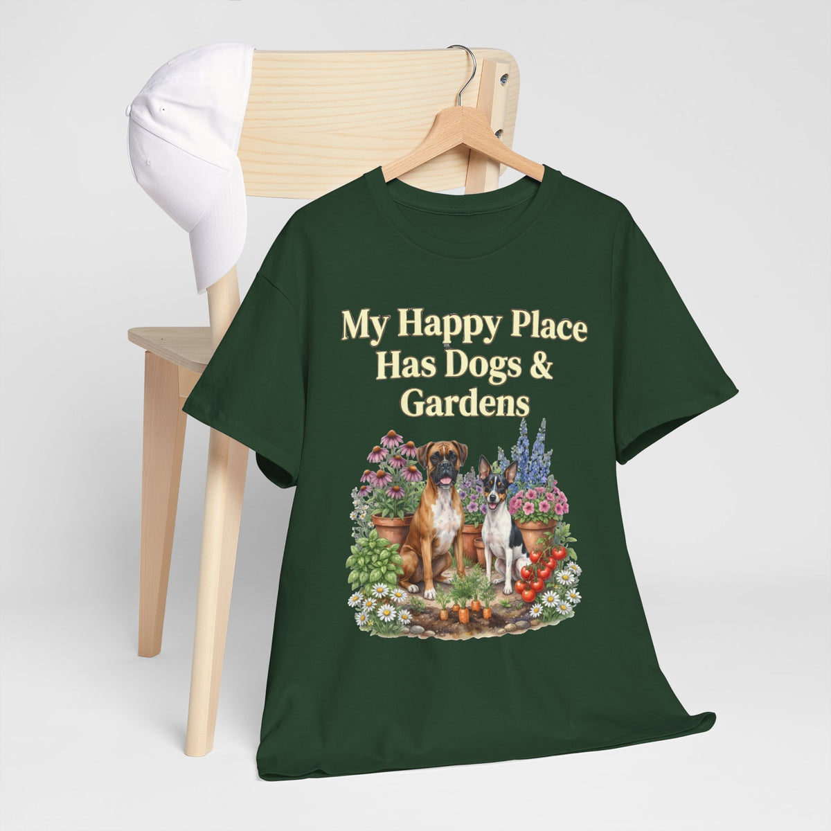 My Happy Place Has Dogs & Gardens Unisex T-Shirt