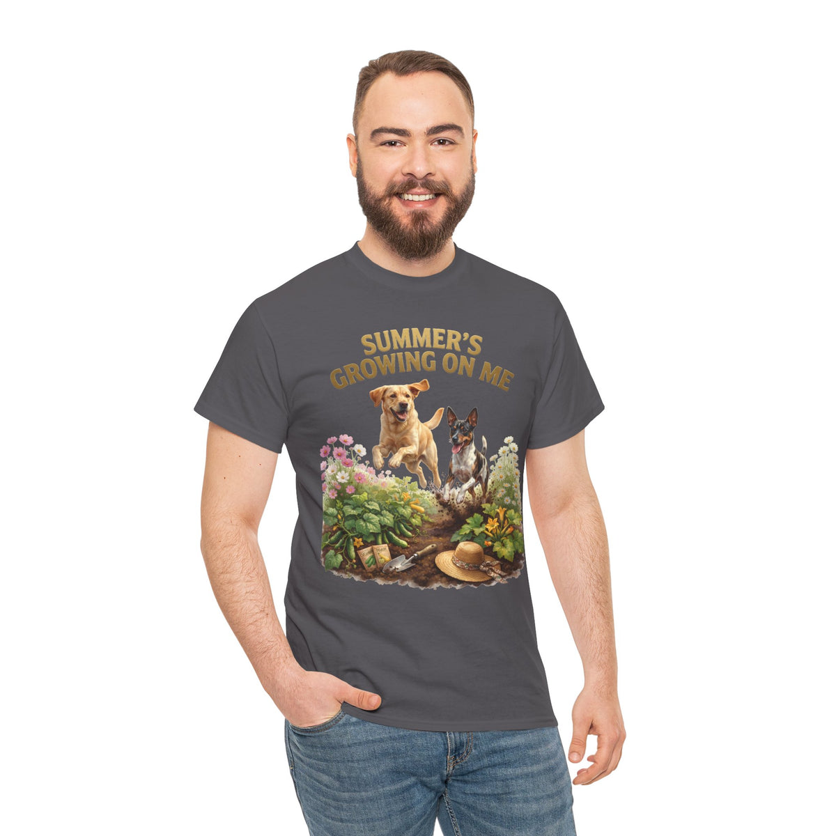 Summer's Growing on Me Yellow Lab & Rat Terrier Unisex T-Shirt