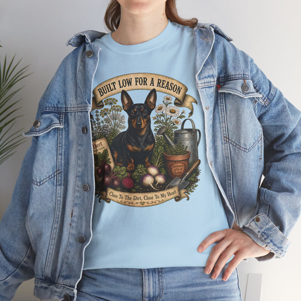 Built Low For A Reason Dachshund T-Shirt - Gardening & Dog Lover Tee