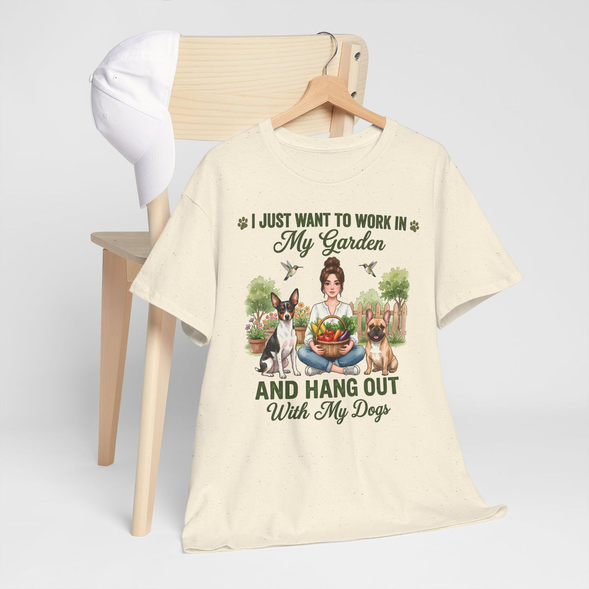 I Just Want To Work In My Garden And Hang Out With My Dogs Unisex T-Shirt — fresh garden harvest (v1)