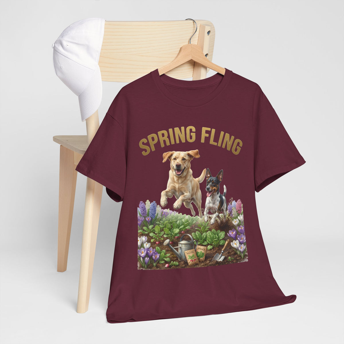 Spring Fling Yellow Lab & Rat Terrier Unisex T-Shirt
