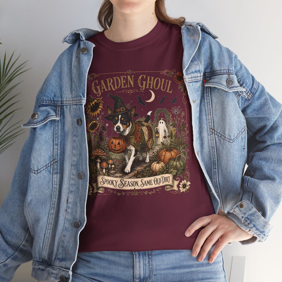 Garden Ghoul Spooky Season Same Old Dirt Unisex T-Shirt Rat Terrier