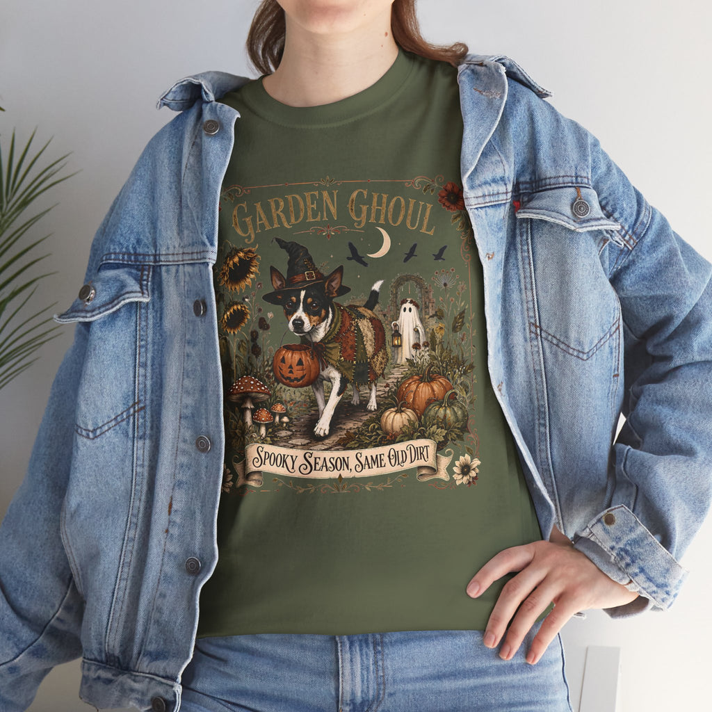 Garden Ghoul Spooky Season Same Old Dirt Unisex T-Shirt Rat Terrier