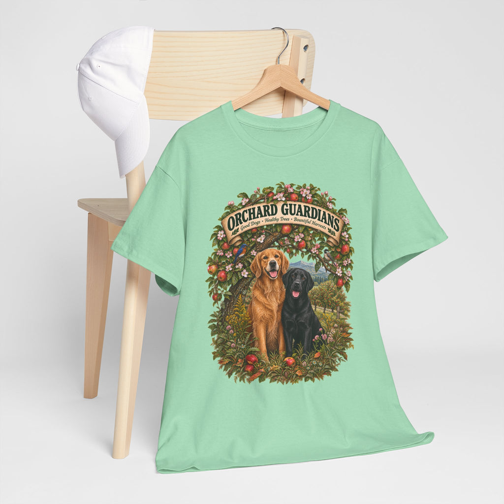 Orchard Guardians T-Shirt — Golden & Black Labrador Dog Tee