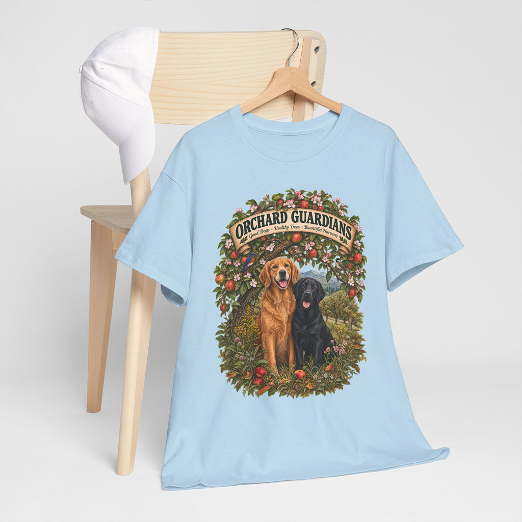 Orchard Guardians T-Shirt — Golden & Black Labrador Dog Tee