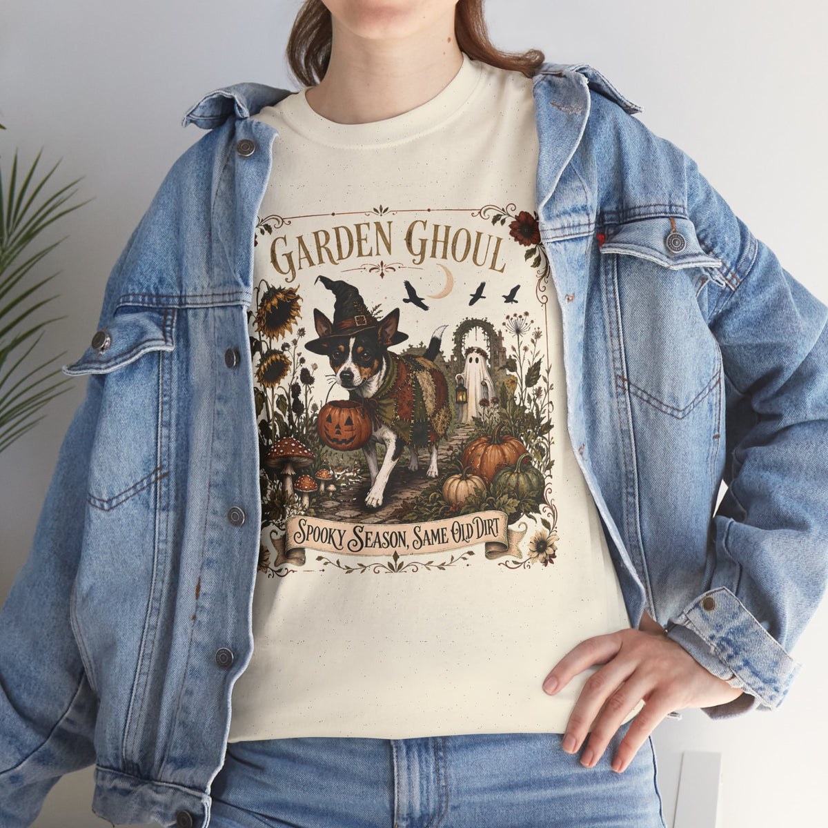 Garden Ghoul Spooky Season Same Old Dirt Unisex T-Shirt Rat Terrier