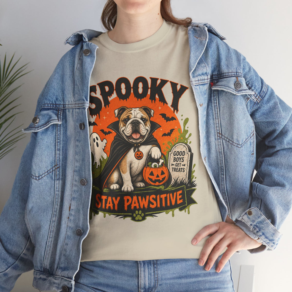 Spooky Stay Pawsitive Unisex T-Shirt