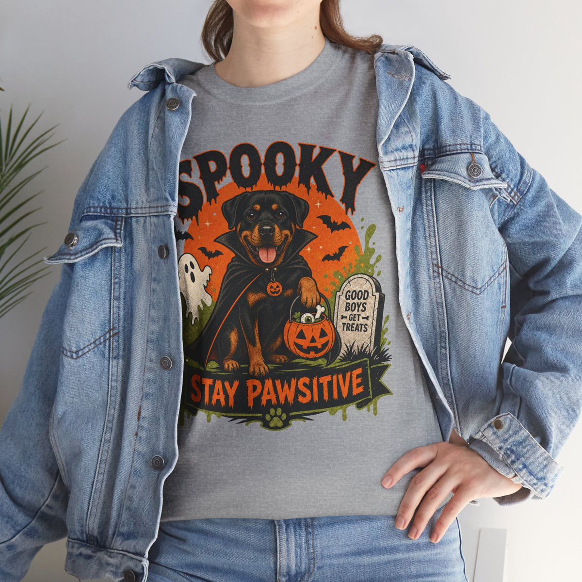 Spooky Stay Pawsitive Unisex T-Shirt