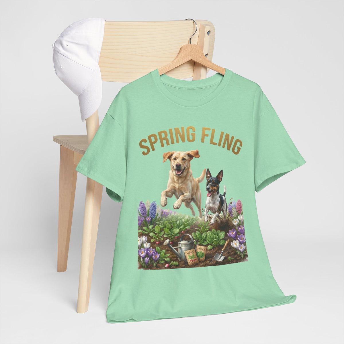 Spring Fling Yellow Lab & Rat Terrier Unisex T-Shirt
