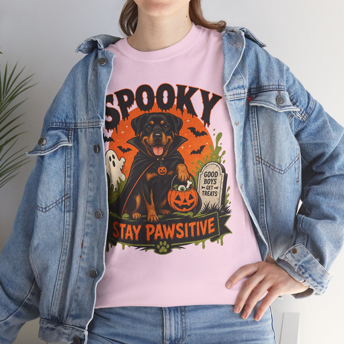 Spooky Stay Pawsitive Unisex T-Shirt