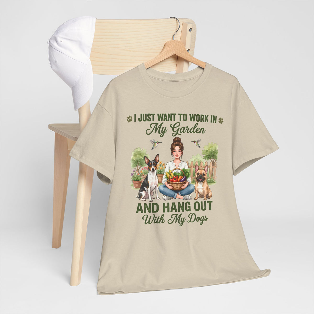 I Just Want To Work In My Garden And Hang Out With My Dogs Unisex T-Shirt — fresh garden harvest (v1)